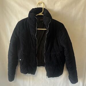 Ambiance Black Corduroy Puffer Jacket